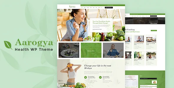 Aarogya | Nutrition & Dietitian WordPress Theme WordPress theme homepage layout for a clinical dietitian health and beauty website