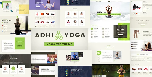 Adhi - Yoga WordPress Theme WordPress theme homepage layout for a app health and beauty website
