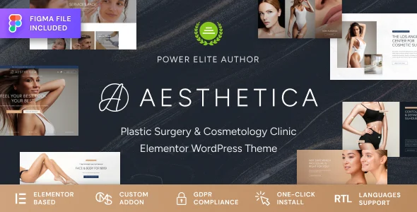 Aesthetica - Plastic Surgery & Beauty Clinic WordPress Theme WordPress theme homepage layout for a beauty clinic health and beauty website