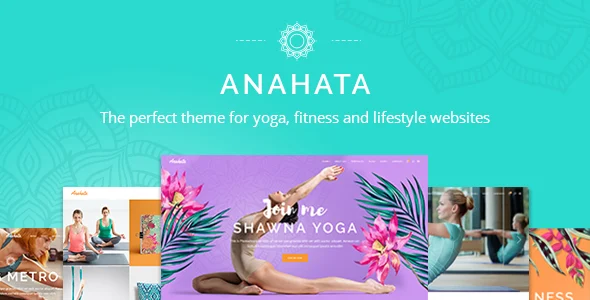 Anahata - Yoga, Fitness and Lifestyle WordPress Theme WordPress theme homepage layout for a classes health and beauty website