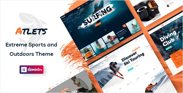 Atlets - Extreme and Outdoors WordPress Theme WordPress theme homepage layout for a achievements health and beauty website