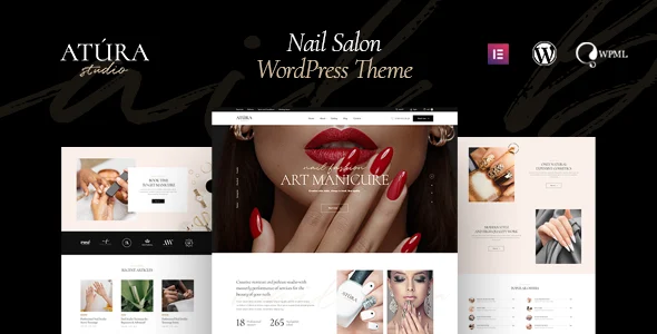 Atura - Nail & Beauty Salon WordPress Theme WordPress theme homepage layout for a beauty health and beauty website