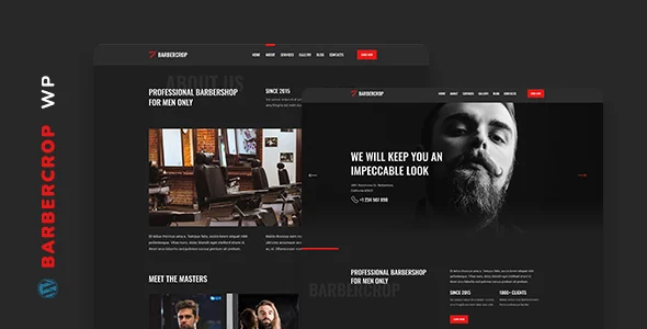 Barbercrop – Hairdressing WordPress Theme WordPress theme homepage layout for a barber health and beauty website