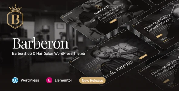 Barberon – Barbershop & Hair Salon WordPress Theme WordPress theme homepage layout for a appointment booking health and beauty website