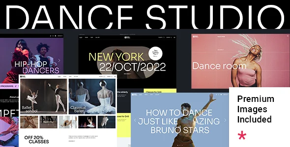 BeatMove - Modern Dance WordPress Studio WordPress theme homepage layout for a ballet health and beauty website