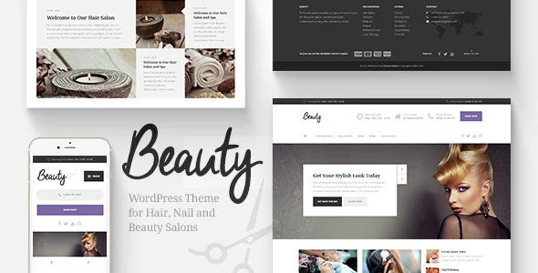 Beauty — Spa & Hair Salon WordPress Theme WordPress theme homepage layout for a aroma therapy health and beauty website