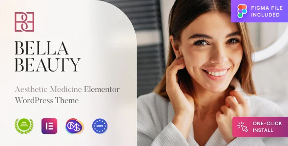 Bella Beauty - Aesthetic Medical Clinic WordPress Theme WordPress theme homepage layout for a aesthetic health and beauty website