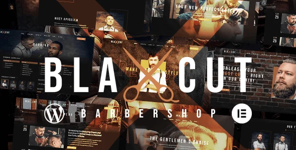 Blaxcut - Barbershop & Hair Salon WordPress Theme WordPress theme homepage layout for a barber health and beauty website