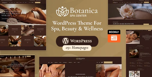 Botanica - WordPress Theme For Spa, Beauty & Wellness WordPress theme homepage layout for a beauty health and beauty website