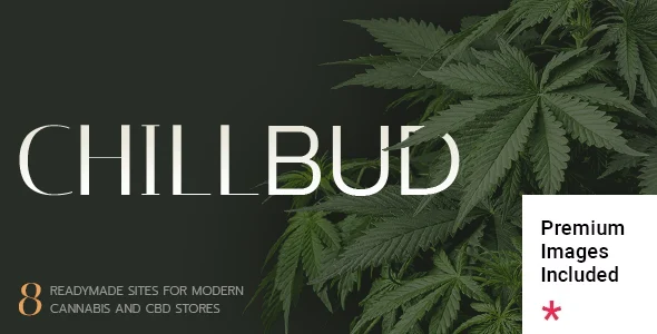 ChillBud - Medical Marijuana and Cannabis WordPress Theme WordPress theme homepage layout for a cannabis health and beauty website
