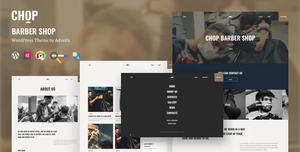Chop - Barber Shop WordPress Theme WordPress theme homepage layout for a barber salon health and beauty website