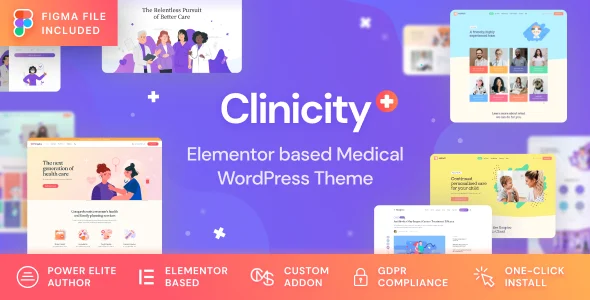 Clinicity - Health & Medical Elementor Theme WordPress theme homepage layout for a clinic health and beauty website