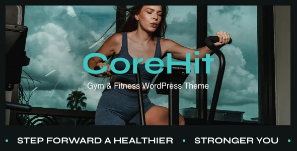 CoreHit - Gym & Fitness WordPress Theme WordPress theme homepage layout for a bodybuilding health and beauty website