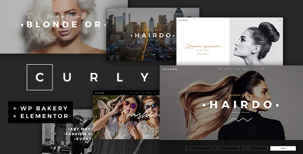 Curly - A Stylish WordPress Theme for Hairdressers and Hair Salons WordPress theme homepage layout for a barber health and beauty website
