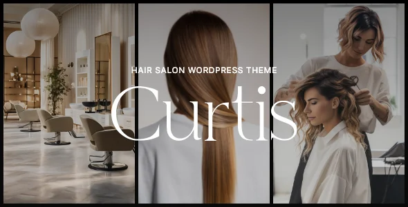 Curtis - Hair Salon WordPress Theme WordPress theme homepage layout for a beauty health and beauty website
