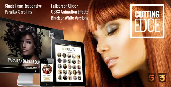 Cutting Edge Responsive Parallax WordPress Theme WordPress theme homepage layout for a beauty health and beauty website