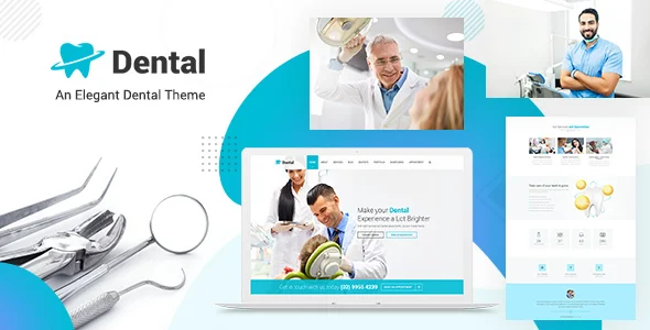 Dental Clinic - Dentist WordPress Theme WordPress theme homepage layout for a appointment health and beauty website