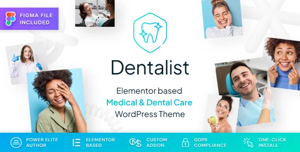 Dentalist - Medical and Dentist WordPress Theme WordPress theme homepage layout for a dental health and beauty website