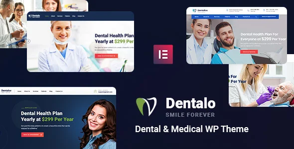 Dentalo - Medical Health & Dental WordPress Theme WordPress theme homepage layout for a business health and beauty website