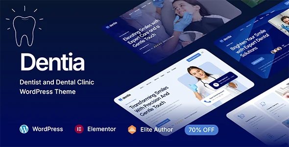 Dentia - Dentist & Dental Clinic WordPress Theme WordPress theme homepage layout for a appointment health and beauty website