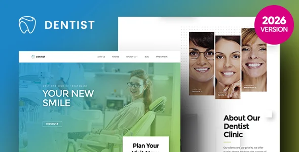 Dentist WP | Dental WordPress Theme WordPress theme homepage layout for a clinic health and beauty website