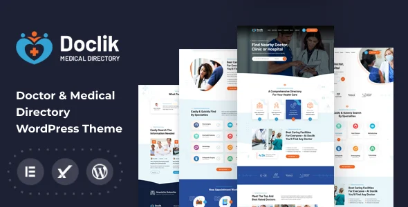 Doclik - Medical & Clinic Directory WordPress Theme + RTL WordPress theme homepage layout for a book online health and beauty website
