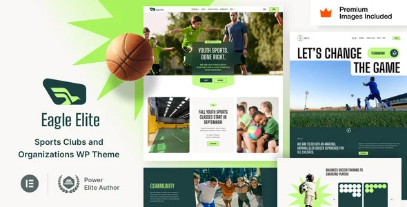 EagleElite  - Sports Club WordPress theme homepage layout for a club sports health and beauty website