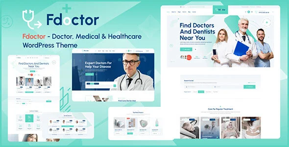 Fdoctor | Health & Medical WordPress Theme WordPress theme homepage layout for a clinic health and beauty website