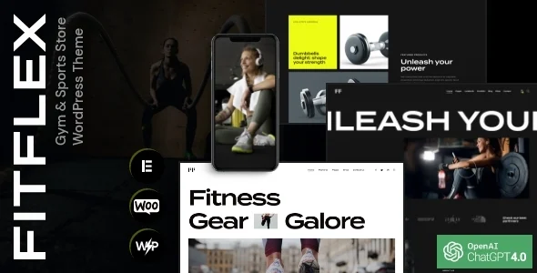 FitFlex - Gym & Sports Store WordPress Theme WordPress theme homepage layout for a crossfit gym health and beauty website