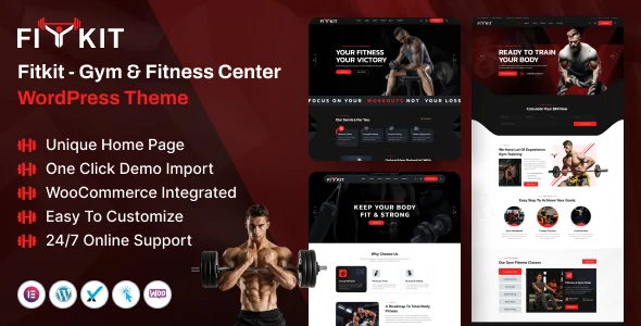 Fitkit - Gym and Fitness Center WordPress Theme WordPress theme homepage layout for a aerobic health and beauty website