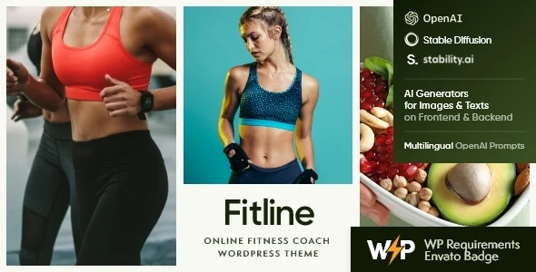 FitLine - Personal Fitness Coach WordPress Theme WordPress theme homepage layout for a coaching health and beauty website