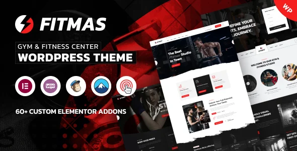 Fitmas - Gym & Fitness Center WordPress Theme WordPress theme homepage layout for a bodybuilding health and beauty website