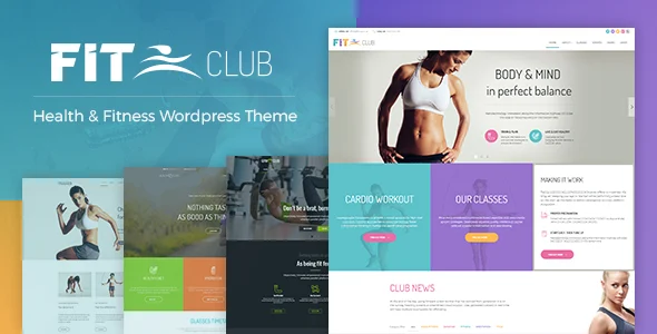 Fitness Club - Health & Gym WordPress Theme WordPress theme homepage layout for a aerobic health and beauty website