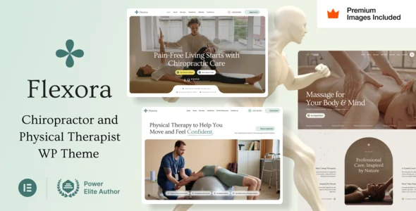 Flexora – Physiotherapy Massage Chiropractors WordPress theme homepage layout for a acupuncture health and beauty website