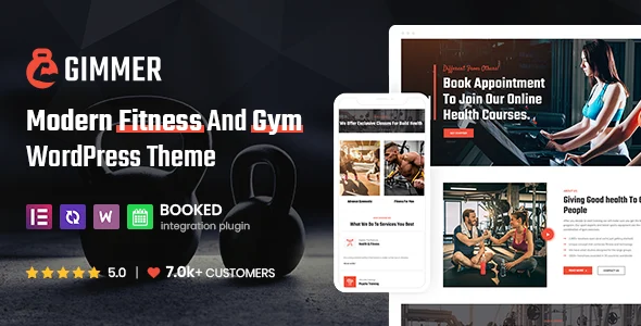 Gimmer - Fitness & Gym, WordPress Theme with Appointments Booking WordPress theme homepage layout for a athlete theme health and beauty website