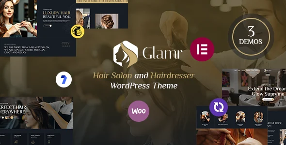 Glamr - Hair Salon & Hairdresser WordPress Theme WordPress theme homepage layout for a barber shop health and beauty website