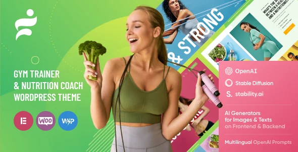 Glare - Diet Coach & Fitness Guru WordPress Theme WordPress theme homepage layout for a coaching health and beauty website