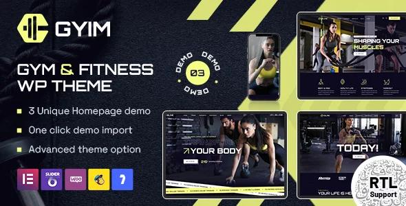 Gyim - Gym and Fitness WordPress Theme + RTL WordPress theme homepage layout for a athlete health and beauty website