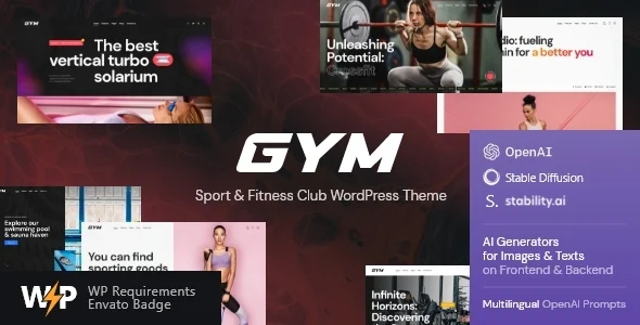 GYM | Gym WordPress Theme + Online Store WordPress theme homepage layout for a bodybuilding health and beauty website