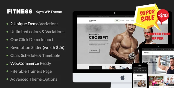 Gym WordPress Theme | Fitness WordPress theme homepage layout for a aerobic health and beauty website