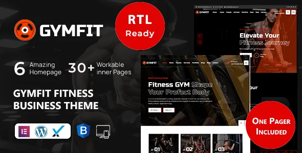 GymFit - Fitness and Gym WordPress Theme & RTL Ready WordPress theme homepage layout for a athlete health and beauty website