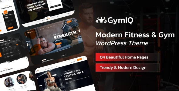 Gymiq - Gym & Fitness Center WordPress Theme WordPress theme homepage layout for a bodybuilding health and beauty website