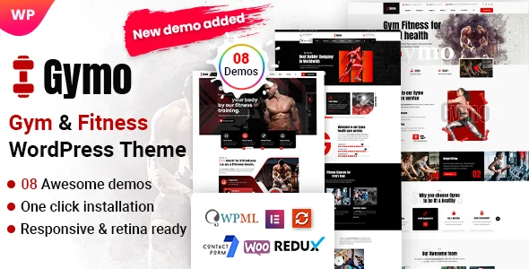 Gymo - Gym & Fitness WordPress Theme WordPress theme homepage layout for a bodybuilding health and beauty website