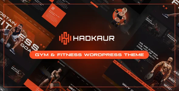 Hadkaur - Fitness and Gym WordPress Theme WordPress theme homepage layout for a bodybuilding health and beauty website