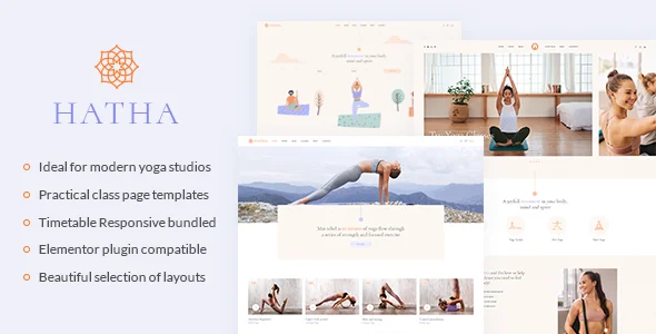 Hatha - Yoga WordPress Theme WordPress theme homepage layout for a elementor health and beauty website