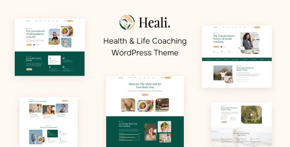 Heali - Health Coaching WordPress Theme WordPress theme homepage layout for a coaching health and beauty website