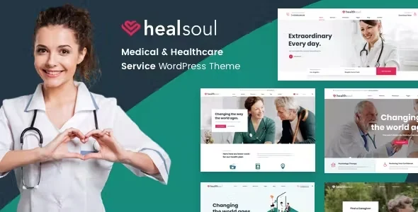 Healsoul - Medical Care, Home Healthcare Service WP Theme WordPress theme homepage layout for a caregivers health and beauty website