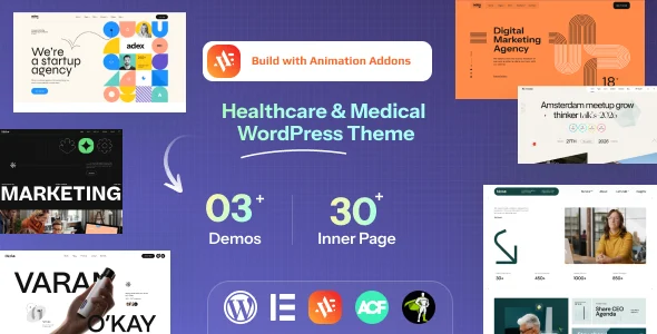 Healthix | Healthcare & Medical WordPress Theme WordPress theme homepage layout for a clinic booking wordpress health and beauty website