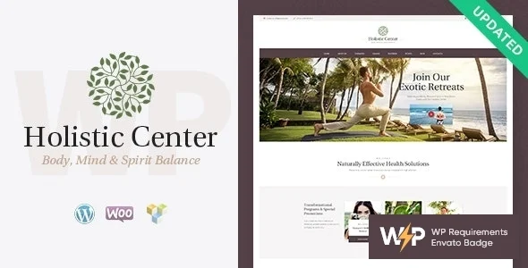 Holistic Center - Wellness and Spa Salon WordPress Theme WordPress theme homepage layout for a beauty classes health and beauty website