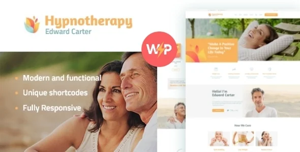 Hypnotherapy - Psychologist & Therapy Psychology WordPress Theme WordPress theme homepage layout for a coach health and beauty website